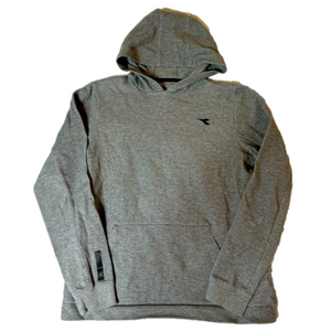 Diadora Light Grey Lightweight Hooded Sweatshirt Hoodie Youth XL Boy 14/16